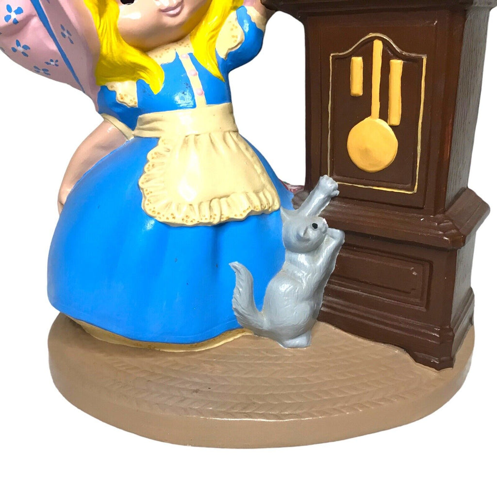 Byron Molds Girl With Bonnet And Cat with Wind Up Grandfather Clock West Germany Pre-1900 by TheVoyageBird