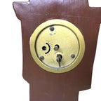 Byron Molds Girl With Bonnet And Cat with Wind Up Grandfather Clock West Germany Pre-1900 by TheVoyageBird