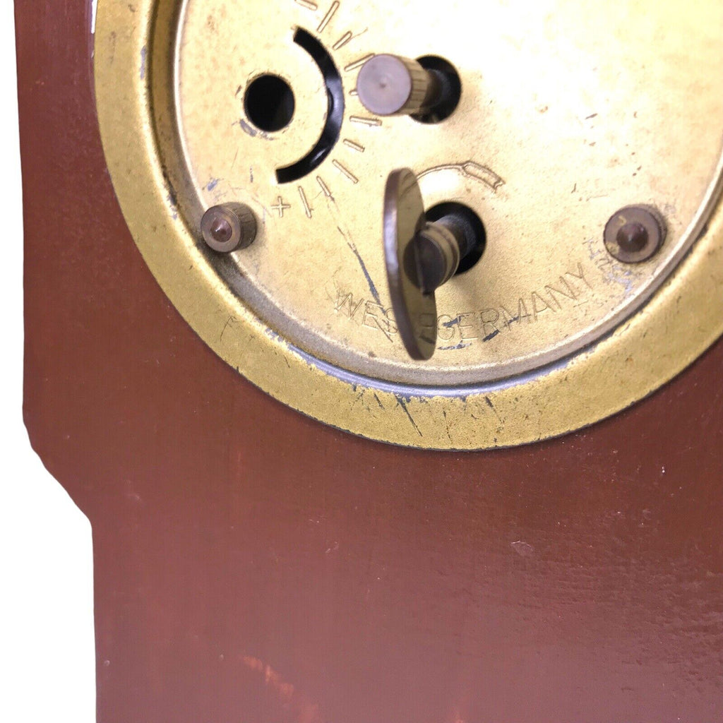 Byron Molds Girl With Bonnet And Cat with Wind Up Grandfather Clock West Germany Pre-1900 by TheVoyageBird