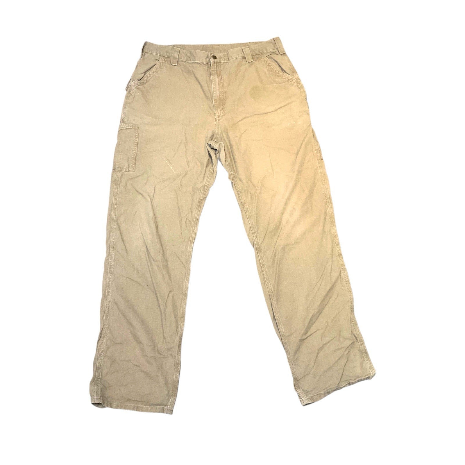 Carhartt B151 DKH Liteweight Canvas Work Dungaree Fit Trousers - Beige 40” x 36” Trousers by TheVoyageBird