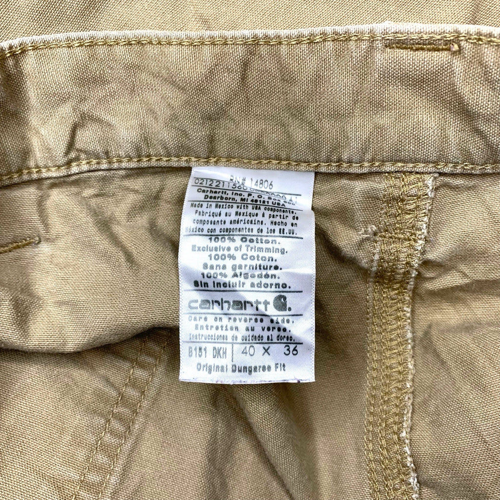Carhartt B151 DKH Liteweight Canvas Work Dungaree Fit Trousers - Beige 40” x 36” Trousers by TheVoyageBird