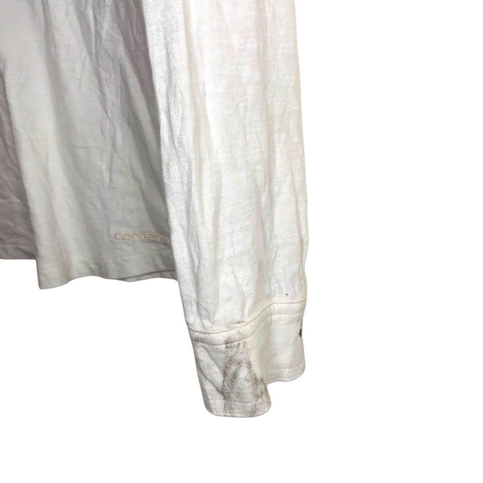 Carhartt Beige Long Sleeve Polo Shirt Size M - Cotton Unisex Workwear Top UK Casual Shirts & Tops by TheVoyageBird