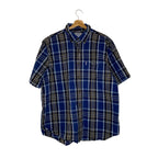 Carhartt Blue Plaid Short Sleeve Shirt Size XL - Relaxed Fit Button Up Workwear UK Casual Shirts & Tops by TheVoyageBird
