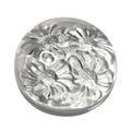 Clear Crystal Paperweight With Flower Daisy Art Glass Semi Circle Flat Base Dome - view 1