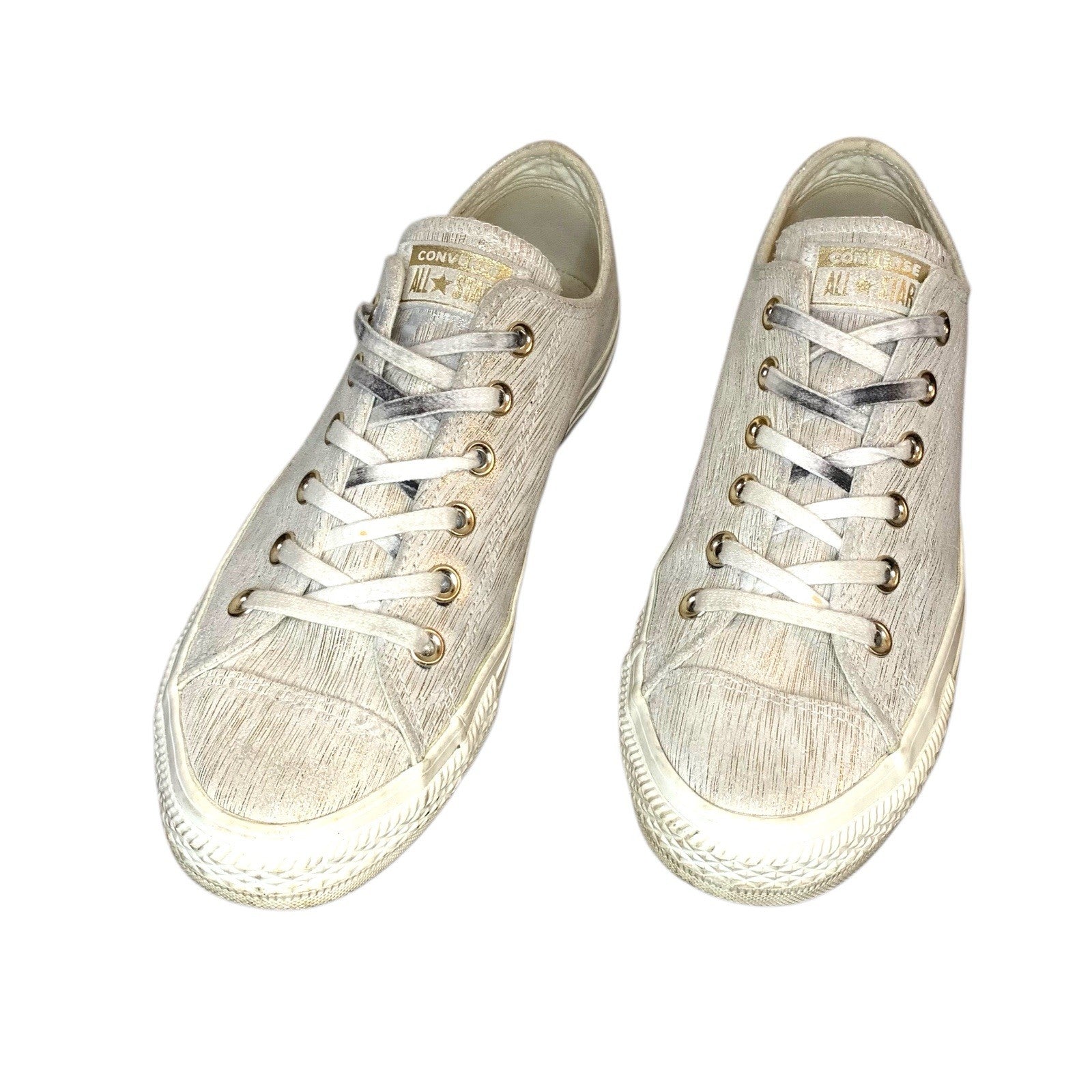 Converse Chuck Taylor All Star Egret Metallic Gold Leather Low Tops UK 7 Trainer Trainers by TheVoyageBird