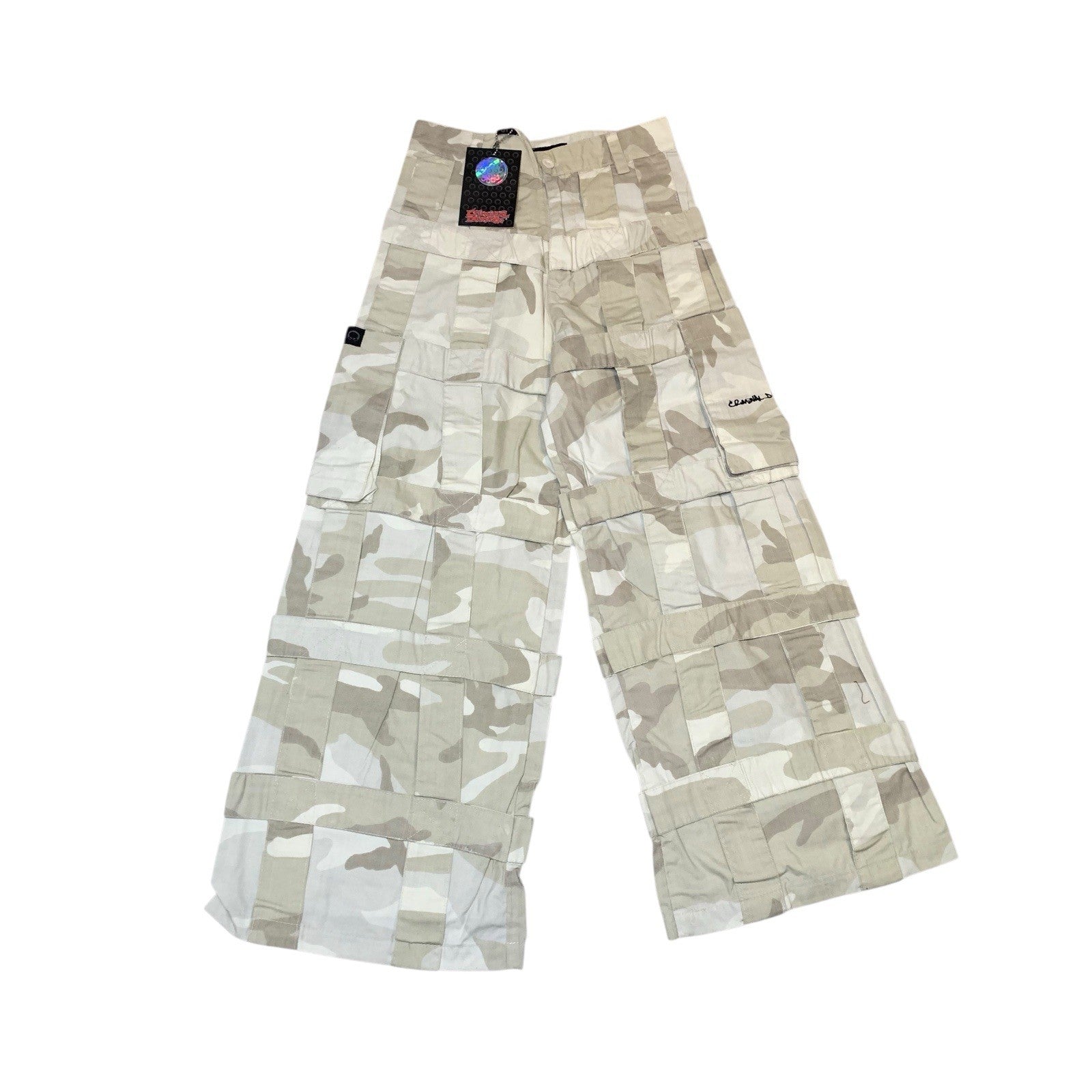 Criminal Damage Kids Cargo Pants Desert Camo Y2K 24" Trousers by TheVoyageBird