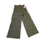 Criminal Damage Kids Cargo Pants Khaki Green Y2K 24" Trousers by TheVoyageBird