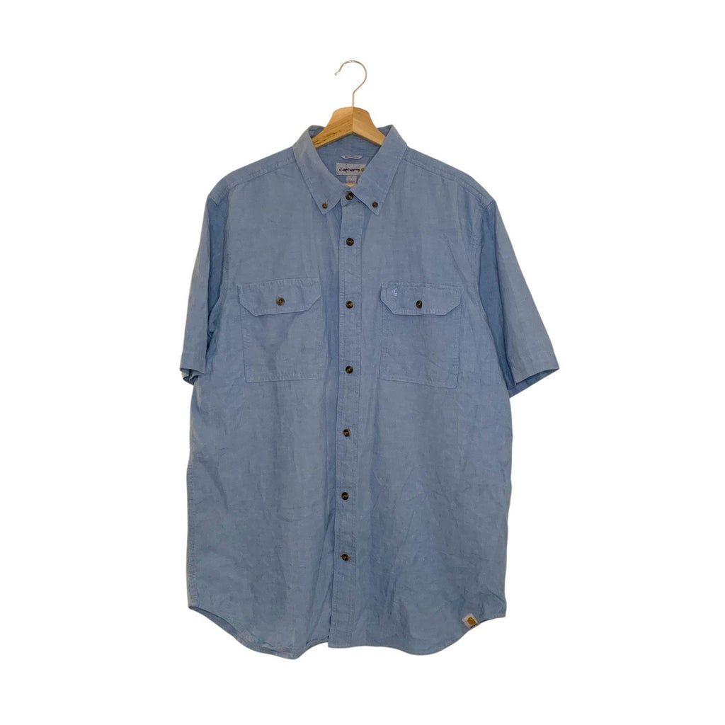 Dickies Relaxed Fit Work Shirt Size L - Blue Short Sleeve Button Down Casual UK Formal Shirts by TheVoyageBird