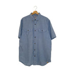 Dickies Relaxed Fit Work Shirt Size L - Blue Short Sleeve Button Down Casual UK Formal Shirts by TheVoyageBird