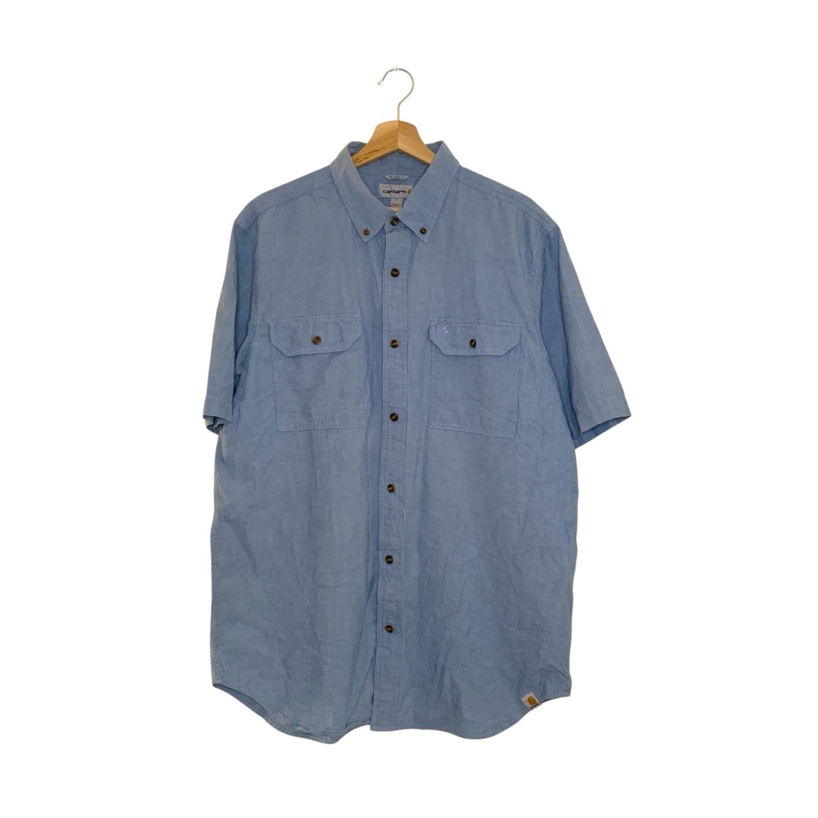 Dickies Relaxed Fit Work Shirt Size L - Blue Short Sleeve Button Down Casual UK Formal Shirts by TheVoyageBird