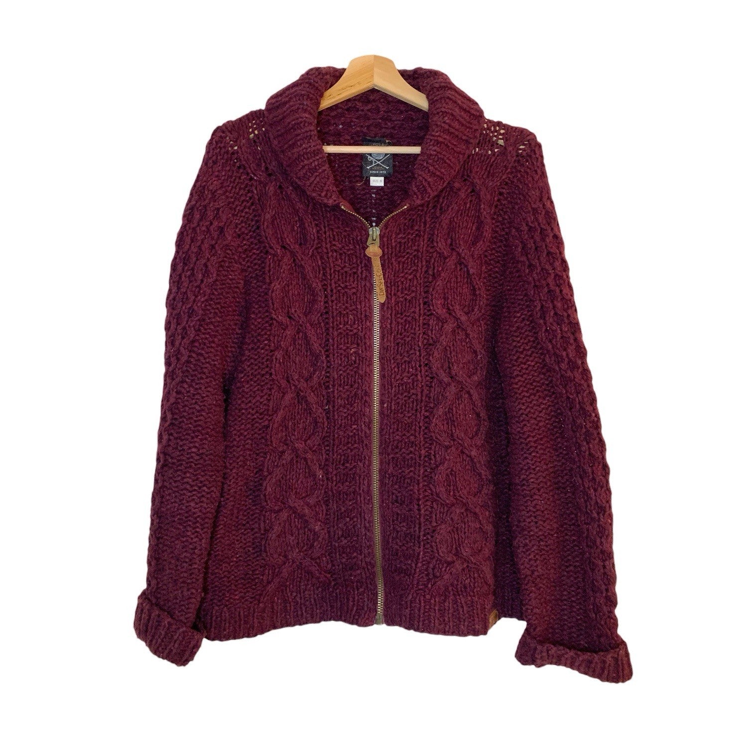 Diesel Tricot & Co Superior Knitted Zipped Cardigan Size M in Burgundy Red Jumpers & Cardigans by TheVoyageBird