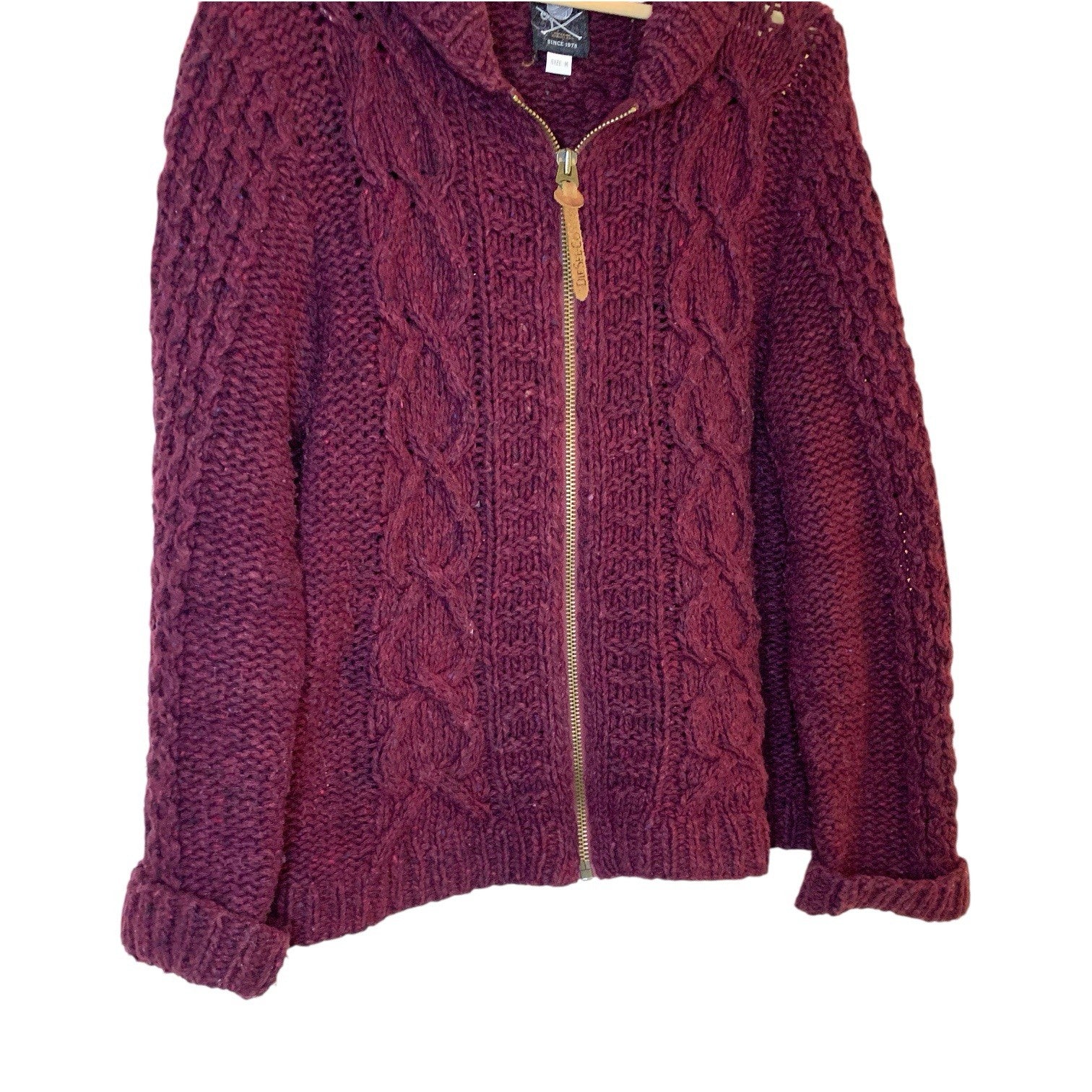 Diesel Tricot & Co Superior Knitted Zipped Cardigan Size M in Burgundy Red Jumpers & Cardigans by TheVoyageBird
