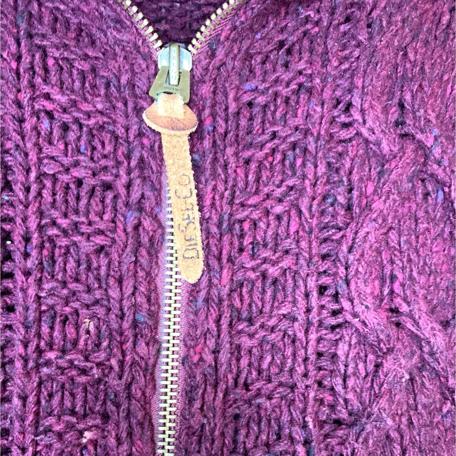 Diesel Tricot & Co Superior Knitted Zipped Cardigan Size M in Burgundy Red Jumpers & Cardigans by TheVoyageBird