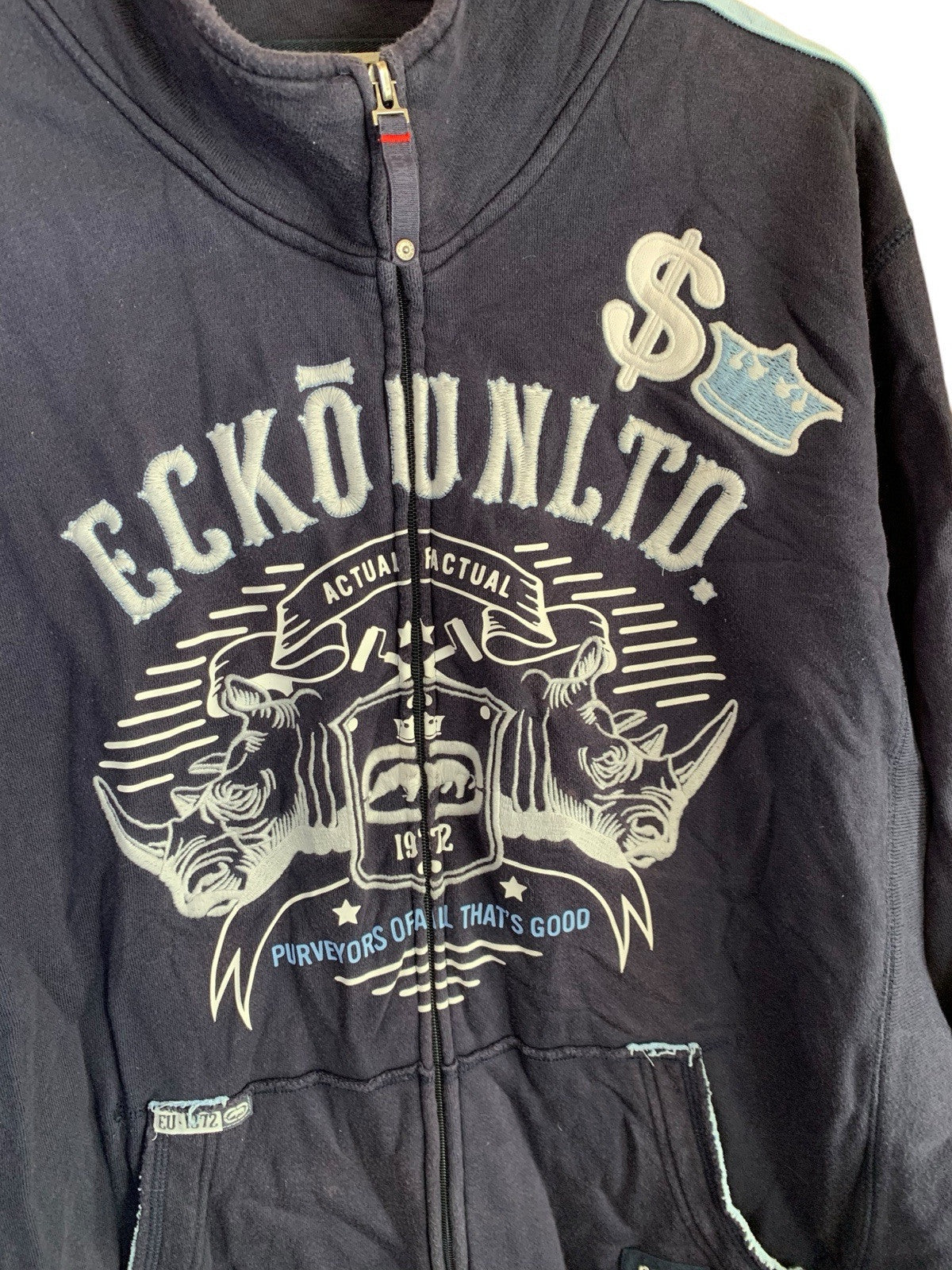 Ecko Unltd Blue Zip Up Hoodie Jumper Size XL Vintage Y2K 00s Era Hoodies & Sweatshirts by TheVoyageBird