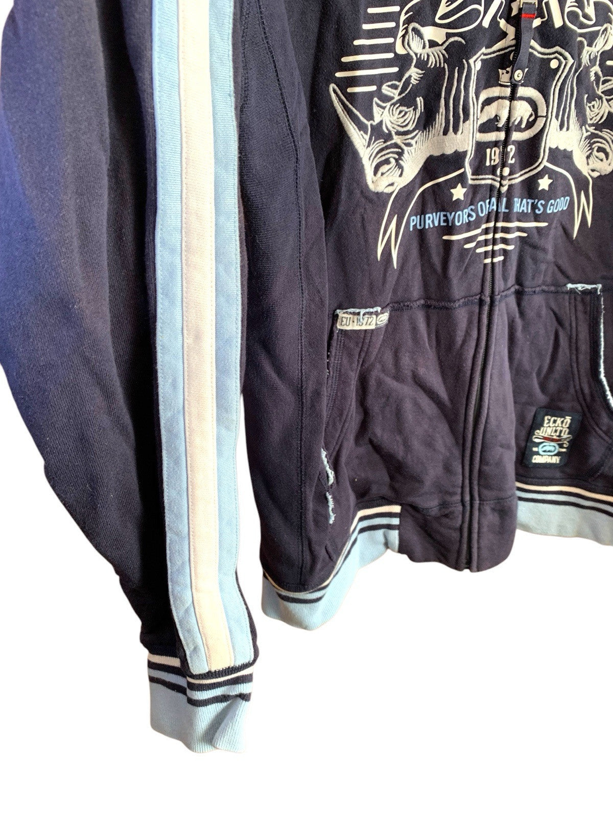 Ecko Unltd Blue Zip Up Hoodie Jumper Size XL Vintage Y2K 00s Era Hoodies & Sweatshirts by TheVoyageBird