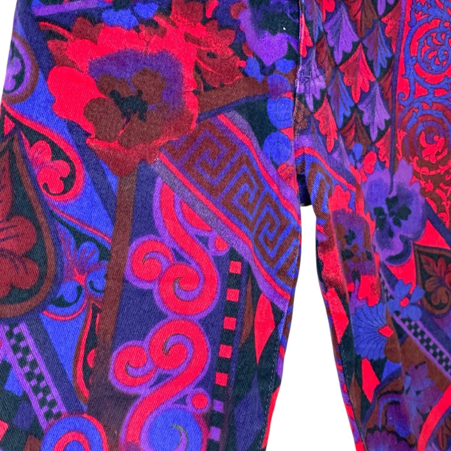 Gianni Versace Jeans Couture Baroque Print Denim Shorts W29 - Vintage 90s Designer Italian UK Shorts by TheVoyageBird