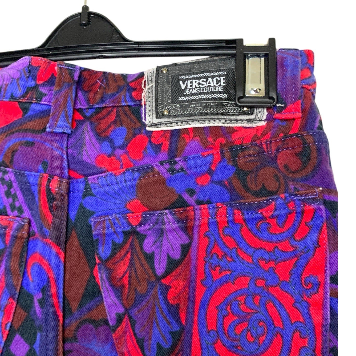 Gianni Versace Jeans Couture Baroque Print Denim Shorts W29 - Vintage 90s Designer Italian UK Shorts by TheVoyageBird