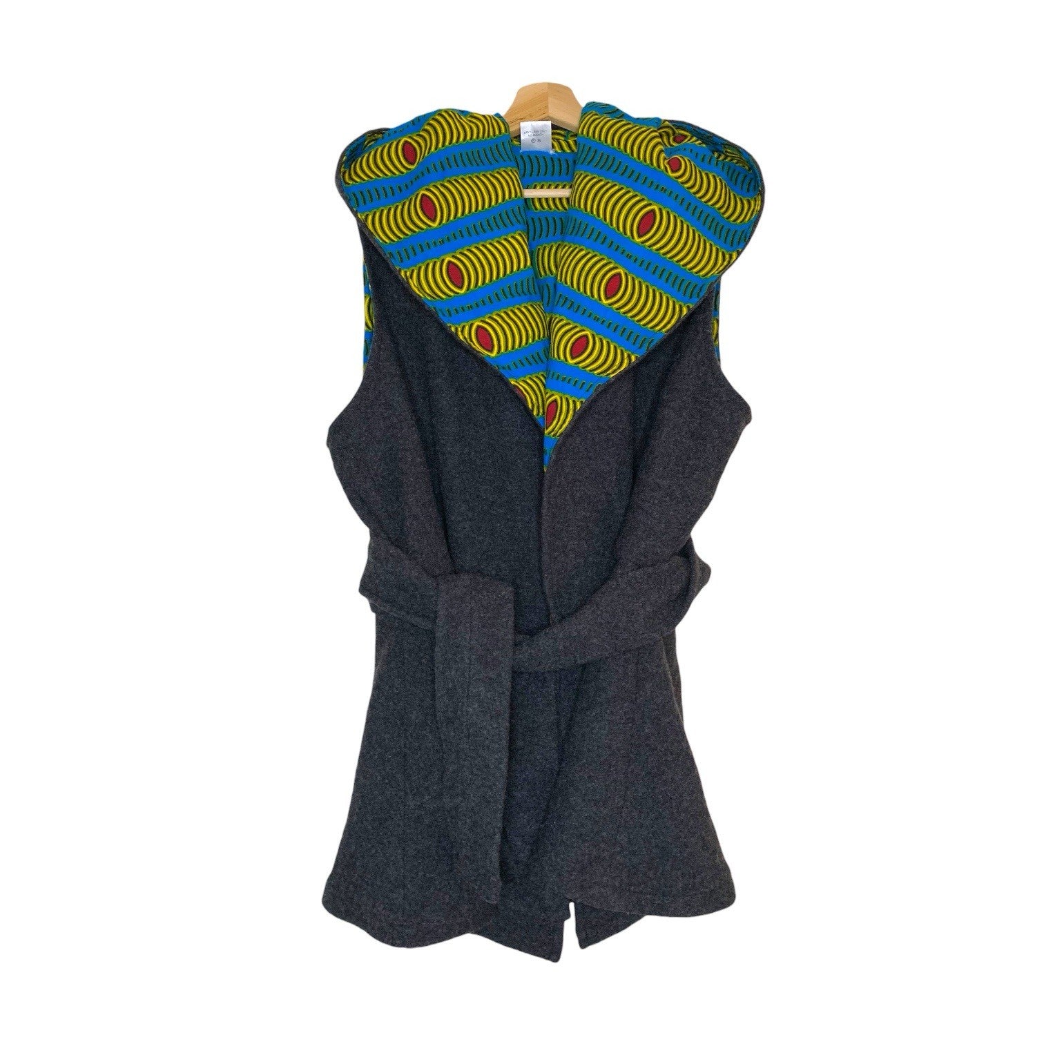 Gitas Portsl Sleeveless Jacket Vest Poncho with African Tribal Print -Size Large Coats, Jackets & Waistcoats by TheVoyageBird