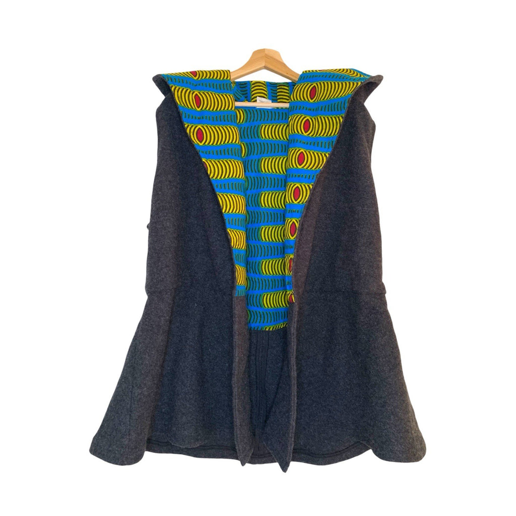 Gitas Portsl Sleeveless Jacket Vest Poncho with African Tribal Print -Size Large Coats, Jackets & Waistcoats by TheVoyageBird
