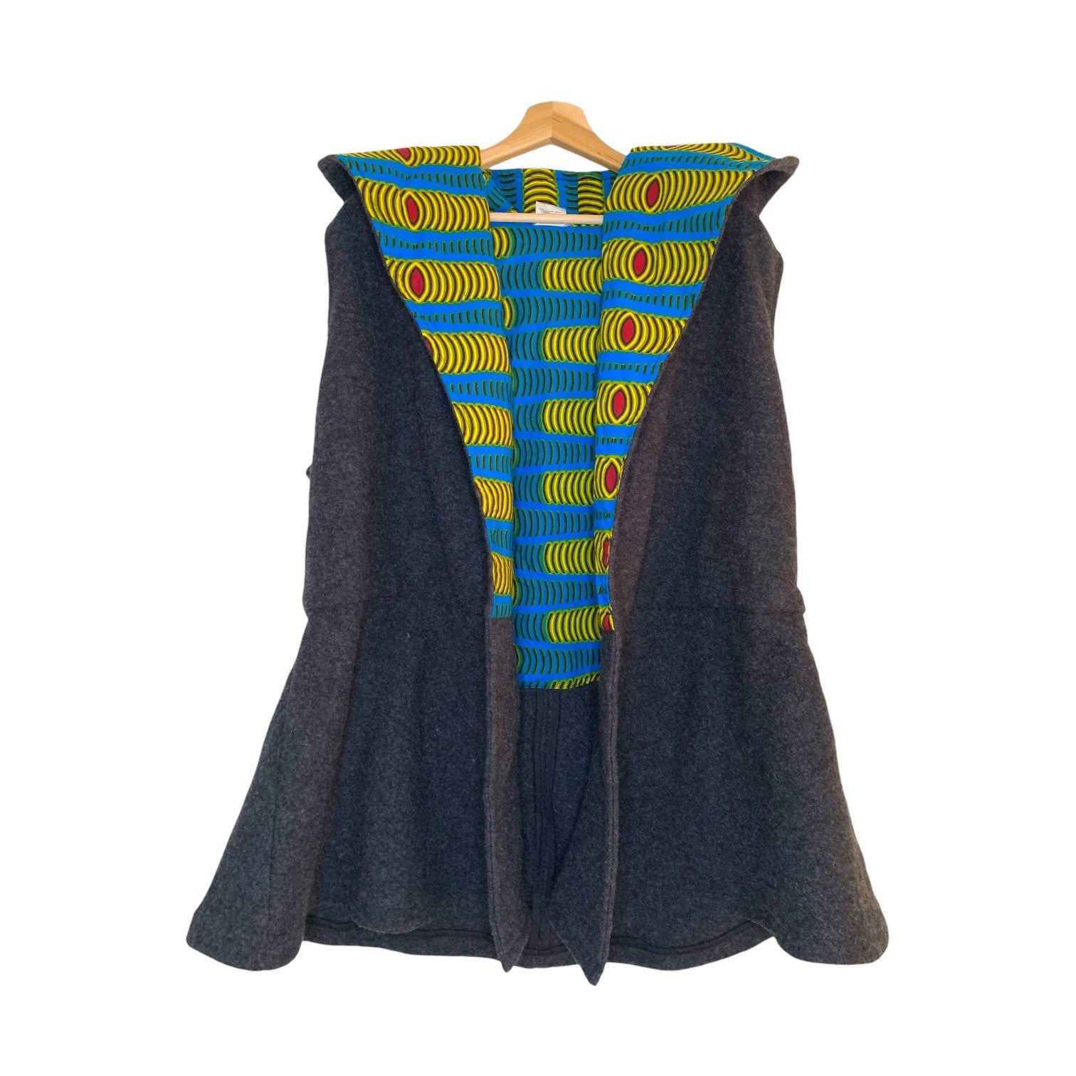 Gitas Portsl Sleeveless Jacket Vest Poncho with African Tribal Print -Size Large Coats, Jackets & Waistcoats by TheVoyageBird