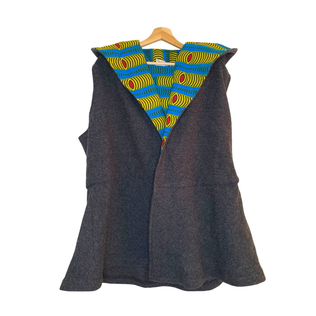 Gitas Portsl Sleeveless Jacket Vest Poncho with African Tribal Print -Size Large Coats, Jackets & Waistcoats by TheVoyageBird