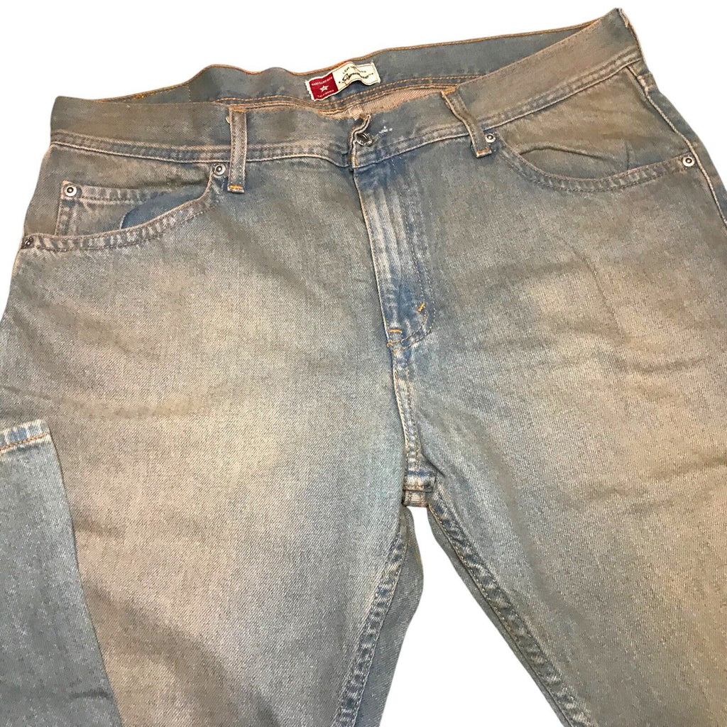 LEVI STRAUSS & CO Mens Signature Straight Jeans W36 L34 Light Blue Washed Grunge Jeans by TheVoyageBird