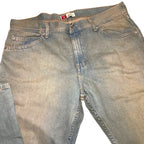 LEVI STRAUSS & CO Mens Signature Straight Jeans W36 L34 Light Blue Washed Grunge Jeans by TheVoyageBird