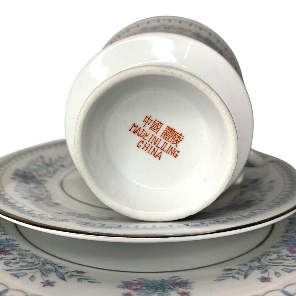 LILING Mandarin 18 Piece Tea Set Coffee Fine White China Cups Saucer Plate VTG by TheVoyageBird