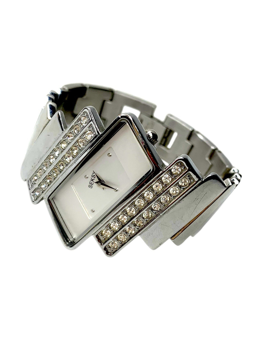 Ladies Sekonda Seksy Diamond Set Watch Silver Dial Quartz Wristwatch Small Wristwatches by TheVoyageBird