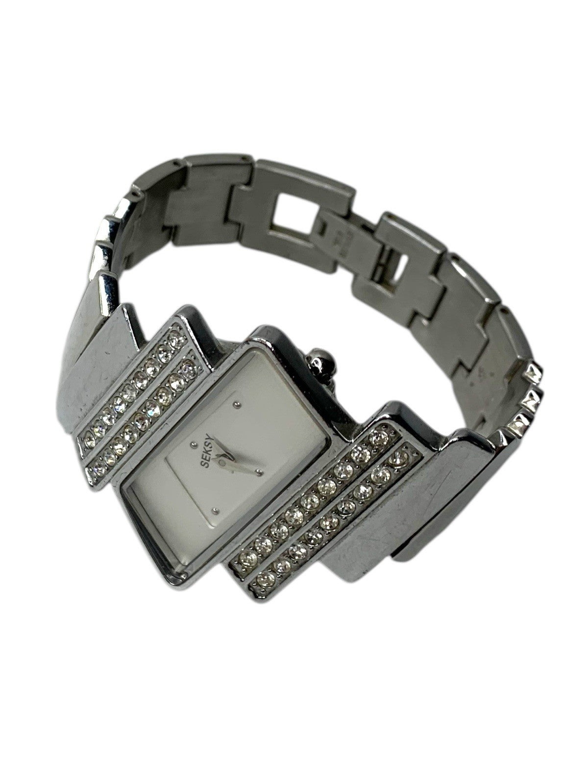 Ladies Sekonda Seksy Diamond Set Watch Silver Dial Quartz Wristwatch Small Wristwatches by TheVoyageBird