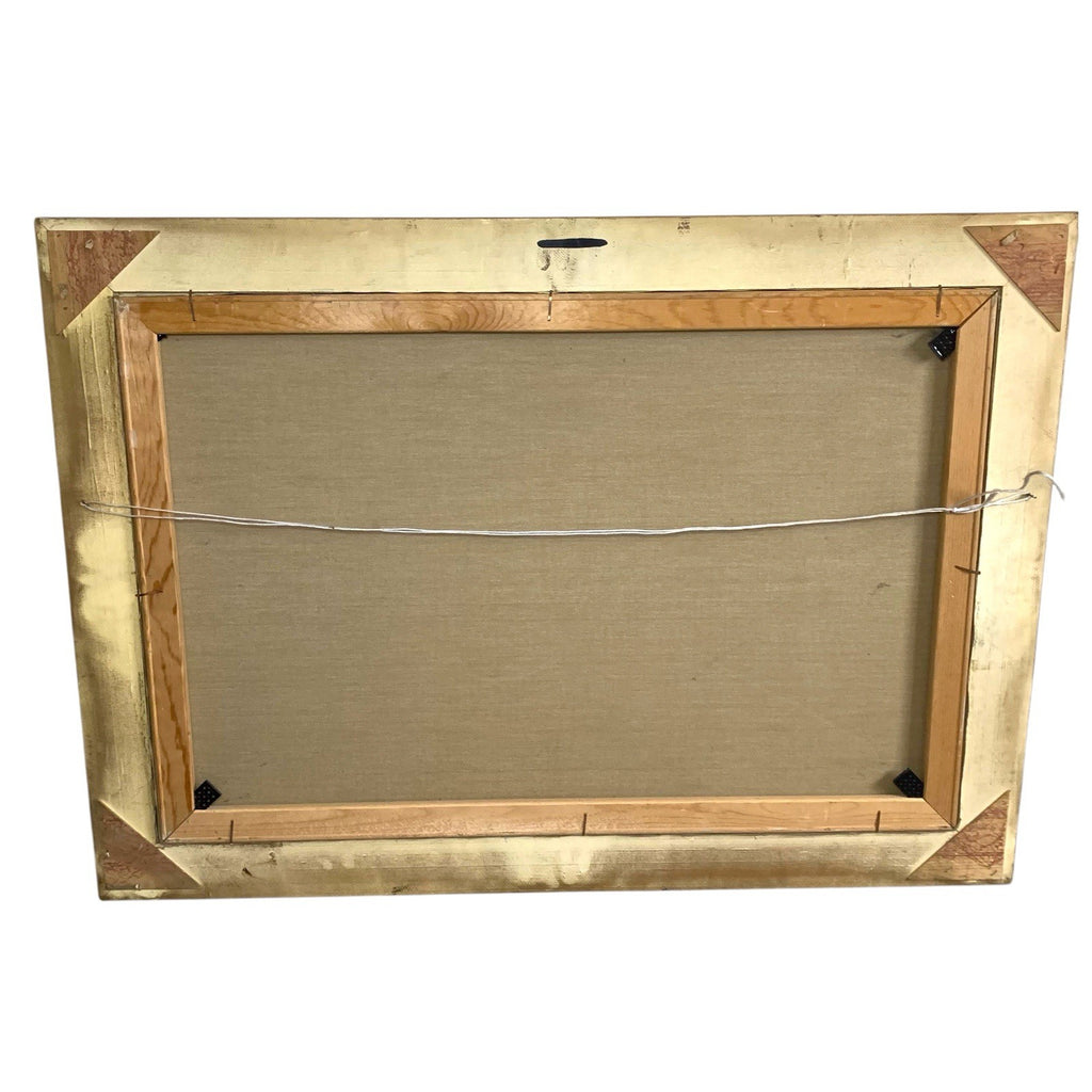 Large Tree Landscape Oil Painting – Lake & Tower Scene – Signed J. Carracci – Paintings by TheVoyageBird