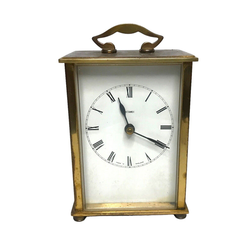 Metamec Brass Metal Jewellers Desk Carriage Clock - Vintage Mantel TimepieceVint Pre-1900 by TheVoyageBird