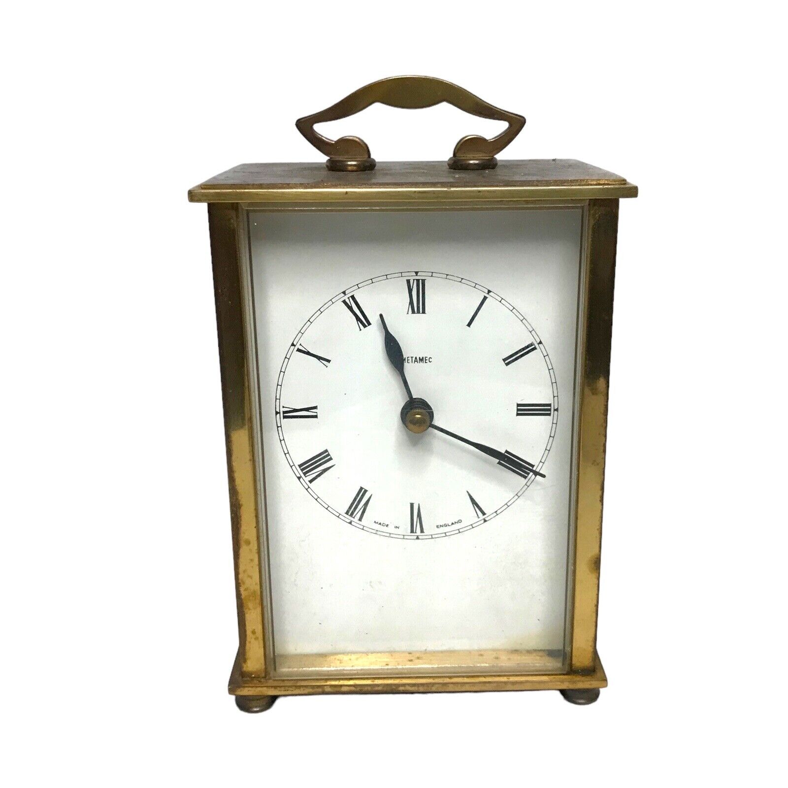 Metamec Brass Metal Jewellers Desk Carriage Clock - Vintage Mantel TimepieceVint Pre-1900 by TheVoyageBird