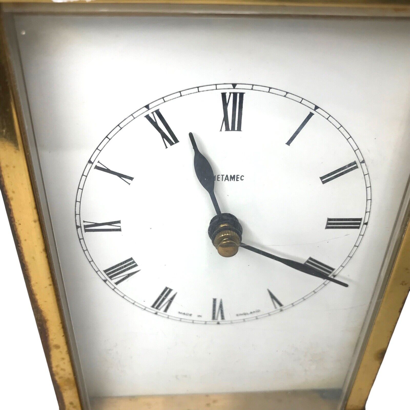 Metamec Brass Metal Jewellers Desk Carriage Clock - Vintage Mantel TimepieceVint Pre-1900 by TheVoyageBird