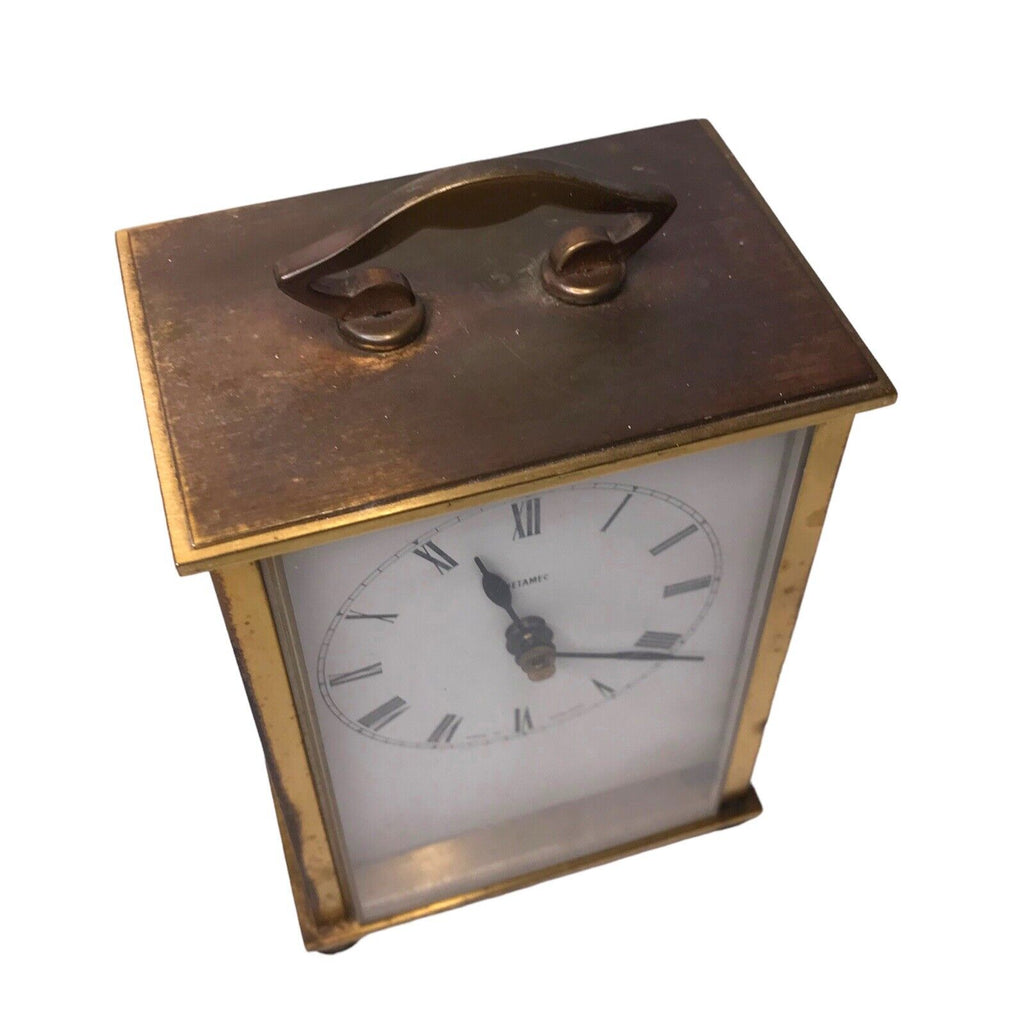 Metamec Brass Metal Jewellers Desk Carriage Clock - Vintage Mantel TimepieceVint Pre-1900 by TheVoyageBird