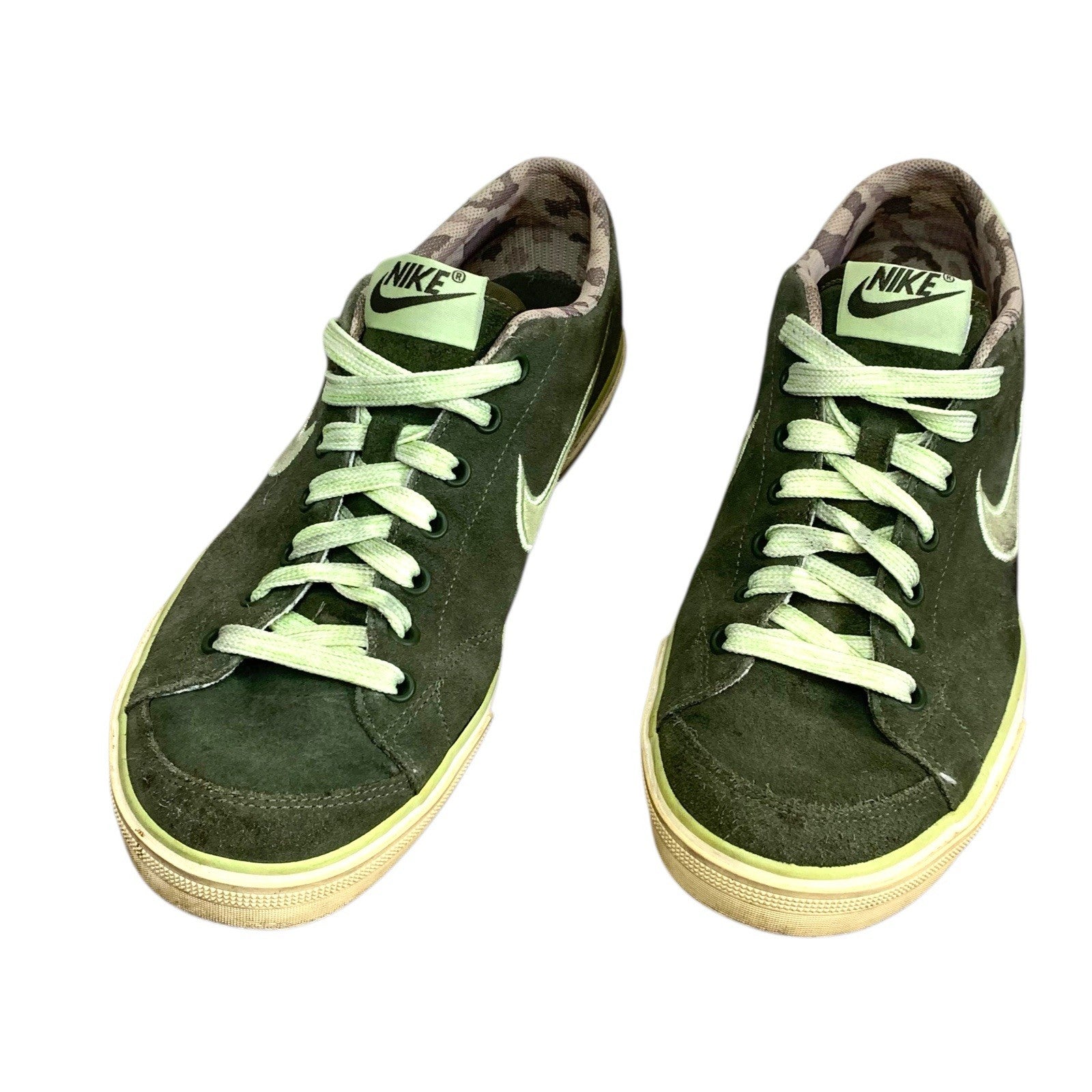 Nike Capri SI Suede Camo Trainers Women’s UK 4.5 Rare Lime Green Laces Khaki Trainers by TheVoyageBird