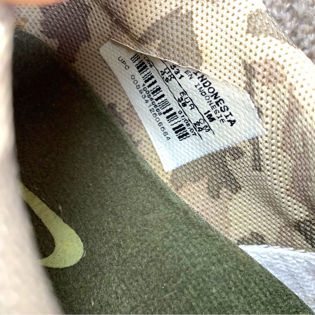 Nike Capri SI Suede Camo Trainers Women’s UK 4.5 Rare Lime Green Laces Khaki Trainers by TheVoyageBird