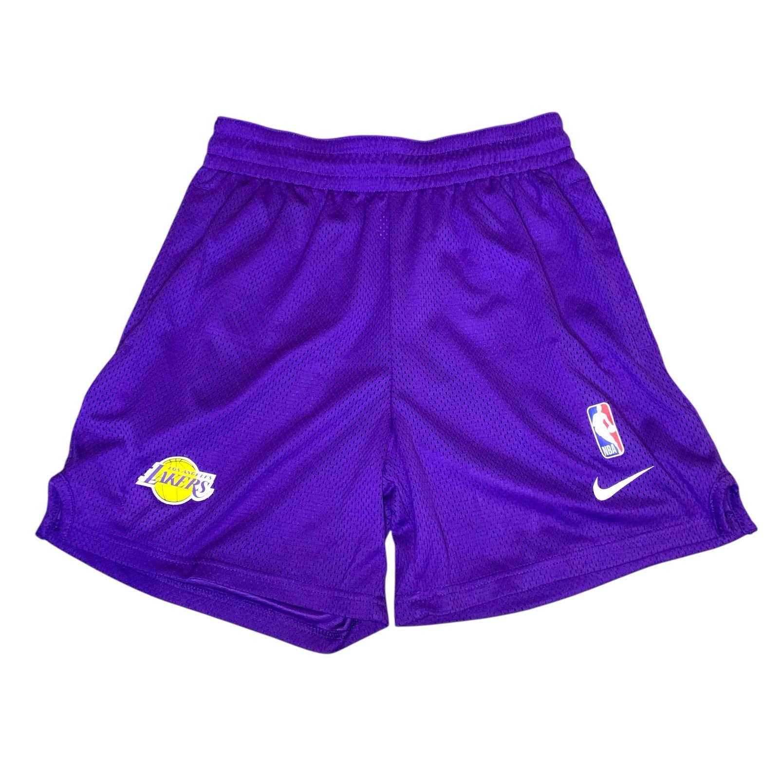 Nike LA Lakers Basketball Shorts Youth L 14-16 Yrs Purple Yellow NBA 160-170cm Activewear Shorts by TheVoyageBird