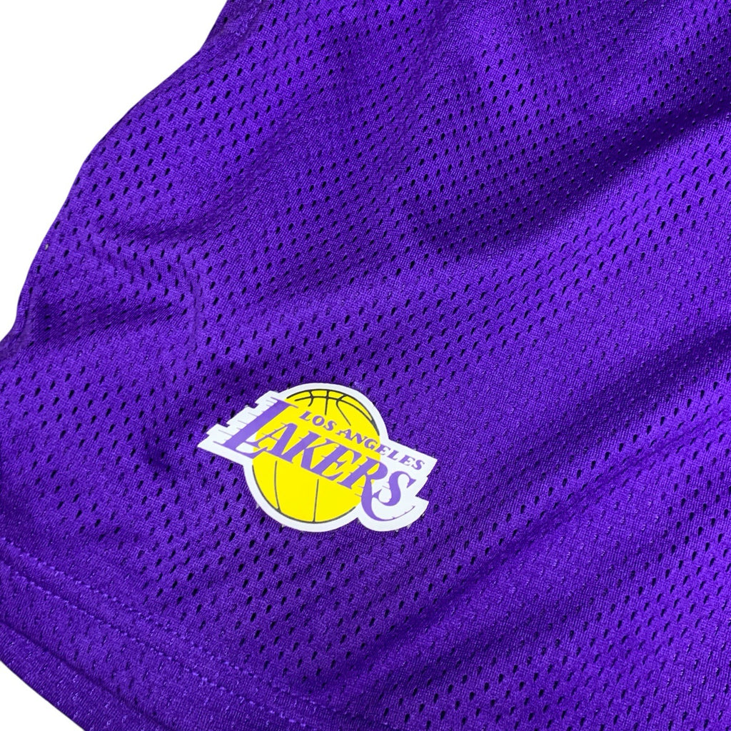 Nike LA Lakers Basketball Shorts Youth L 14-16 Yrs Purple Yellow NBA 160-170cm Activewear Shorts by TheVoyageBird