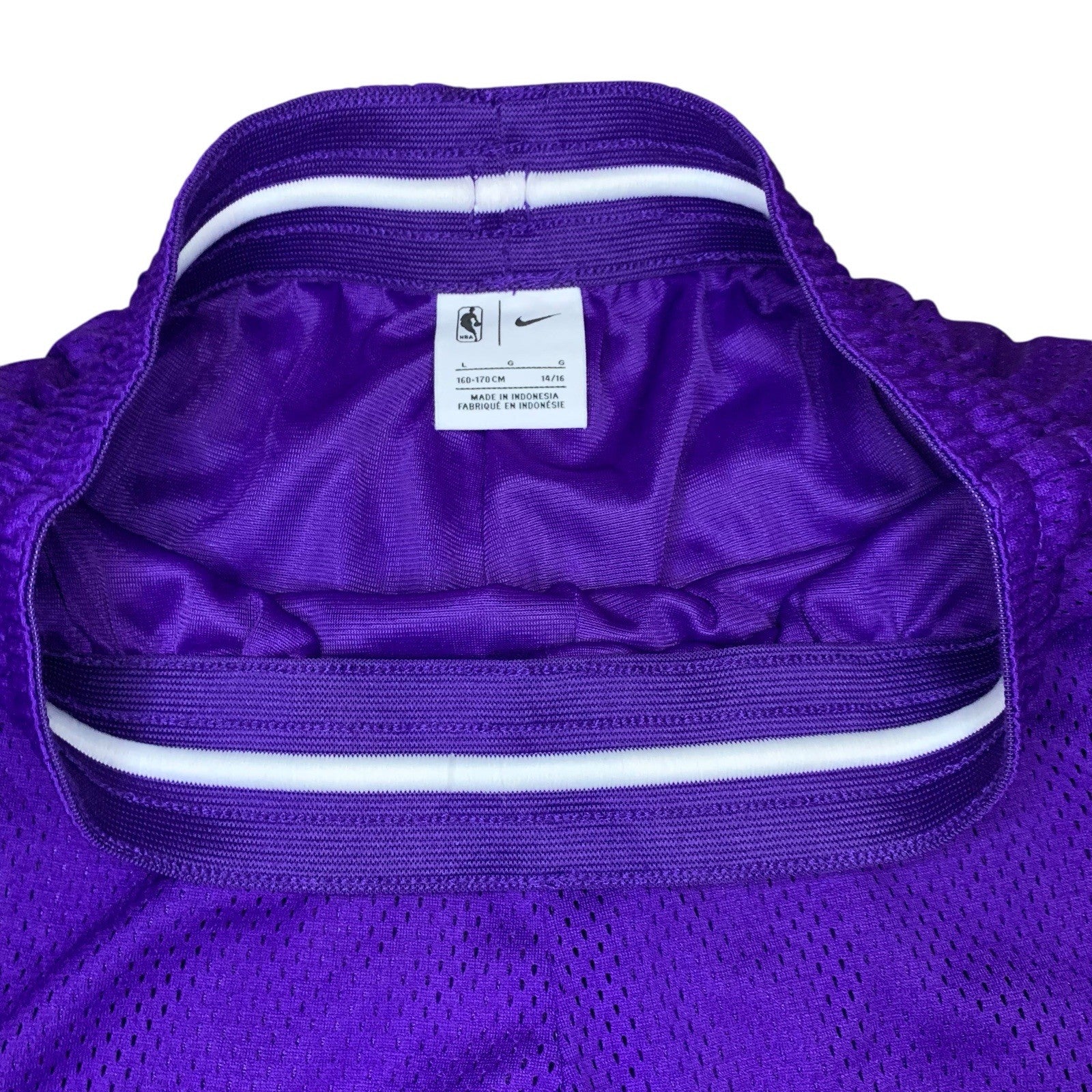 Nike LA Lakers Basketball Shorts Youth L 14-16 Yrs Purple Yellow NBA 160-170cm Activewear Shorts by TheVoyageBird
