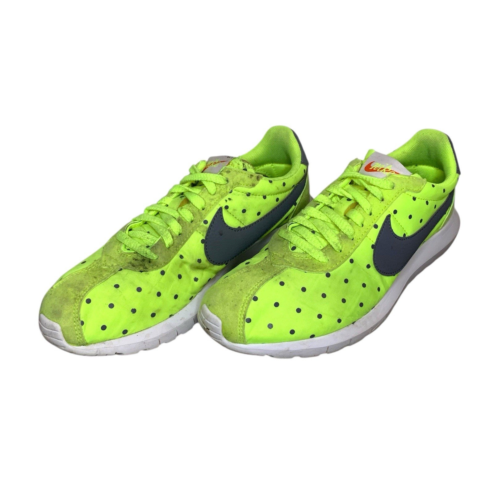 Nike Roshe Run 810861-701 Womens UK 7 Volt Green Polka Dot Trainers Running Trainers by TheVoyageBird