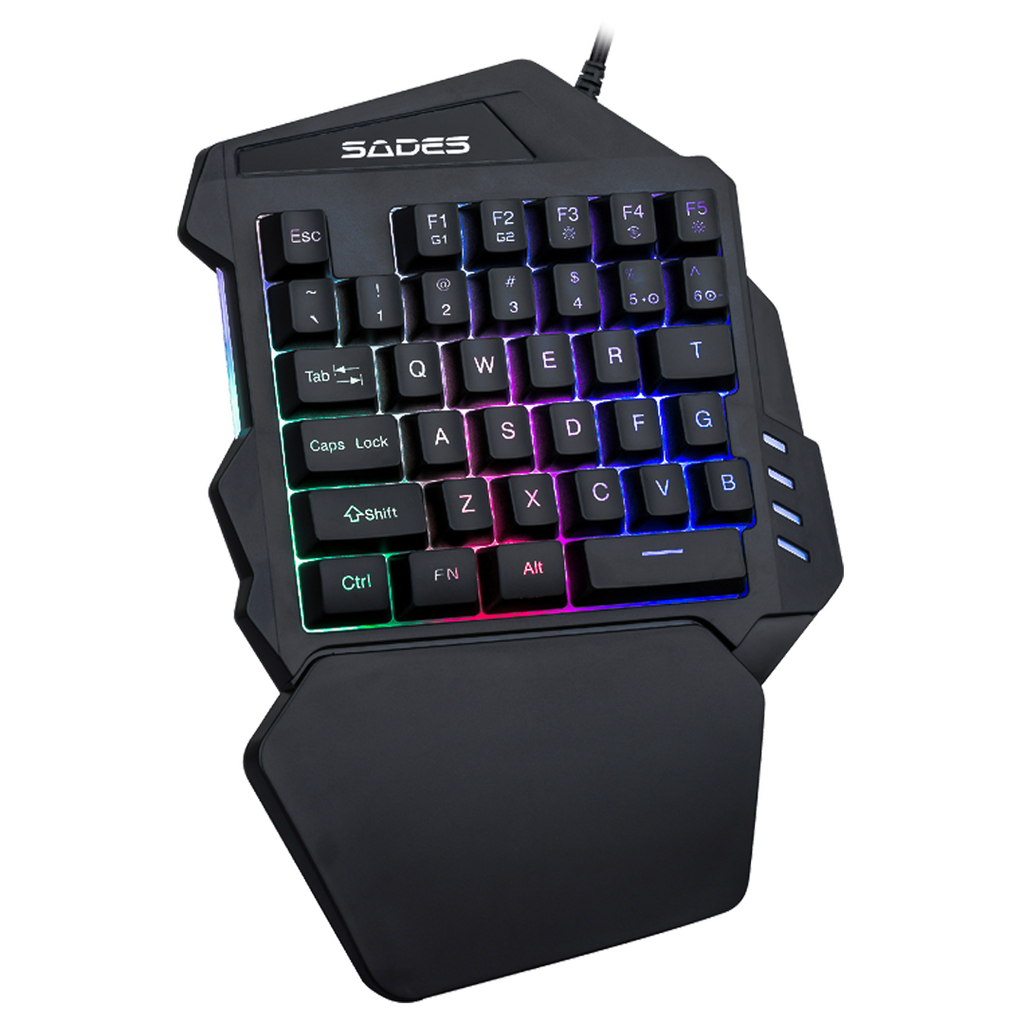 One Handed Gaming Keyboard Revolver Single Hand Anti Ghosting Keys - SADES TS36 Keyboards & Keypads by TheVoyageBird