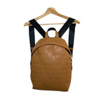 Parfois Womens Tan Brown Leather Backpack Bag with Geometric Triangle Texture Women's Bags & Handbags by TheVoyageBird