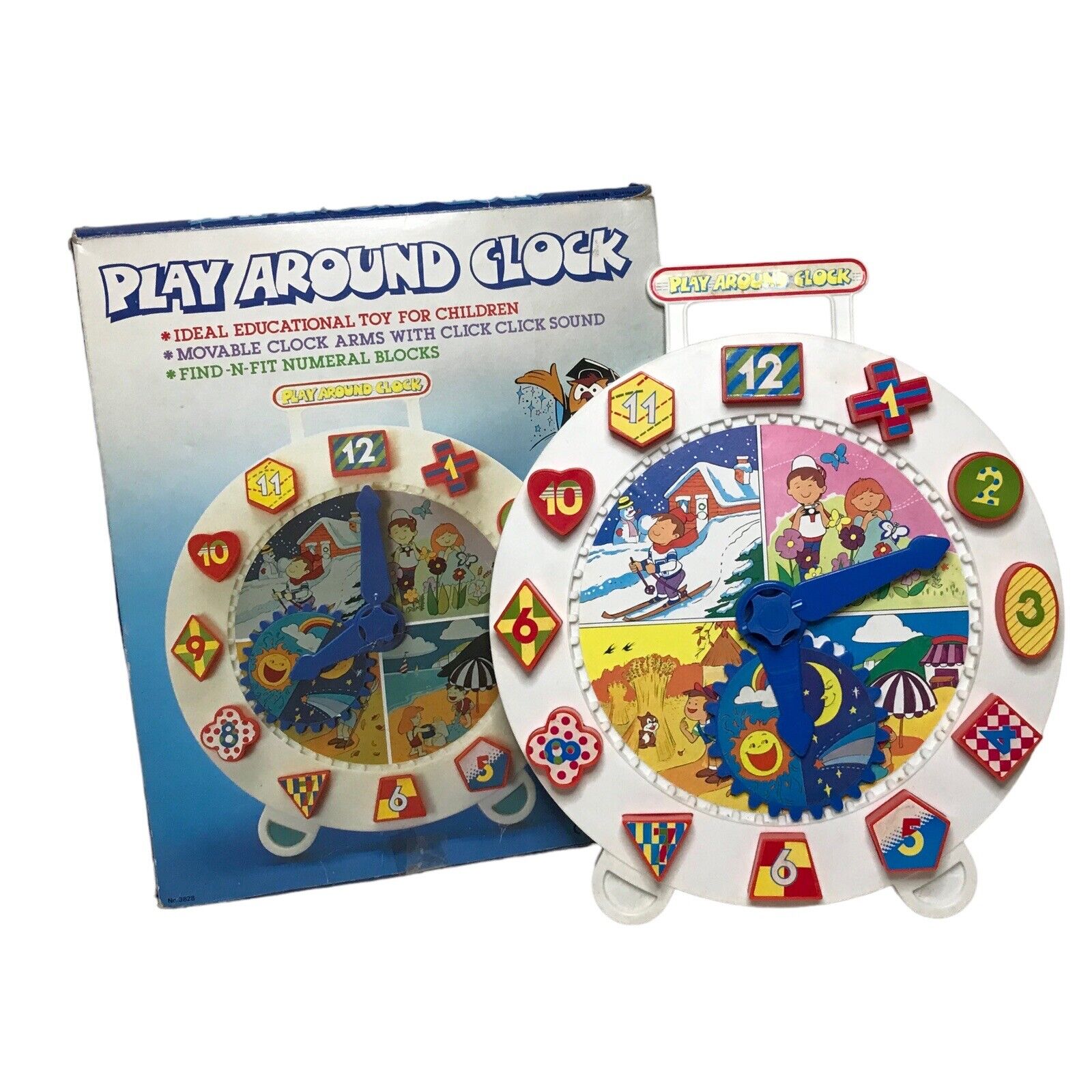 Play Around Clock Educational Teaching Toy - Numbers & Shapes Movable Arms Other Educational Toys by TheVoyageBird