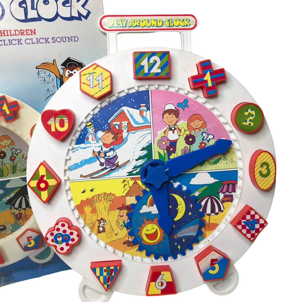 Play Around Clock Educational Teaching Toy - Numbers & Shapes Movable Arms Other Educational Toys by TheVoyageBird