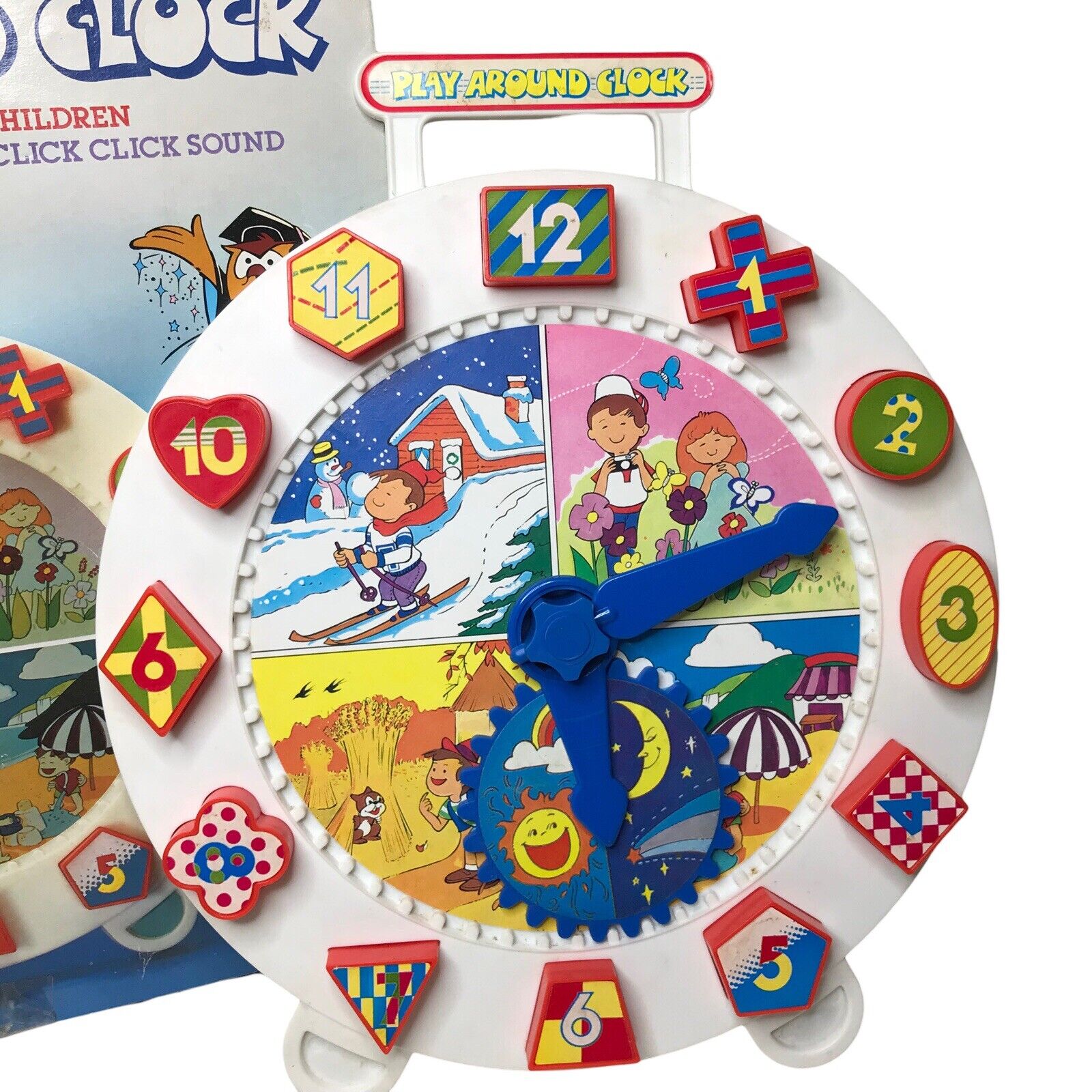 Play Around Clock Educational Teaching Toy - Numbers & Shapes Movable Arms Other Educational Toys by TheVoyageBird