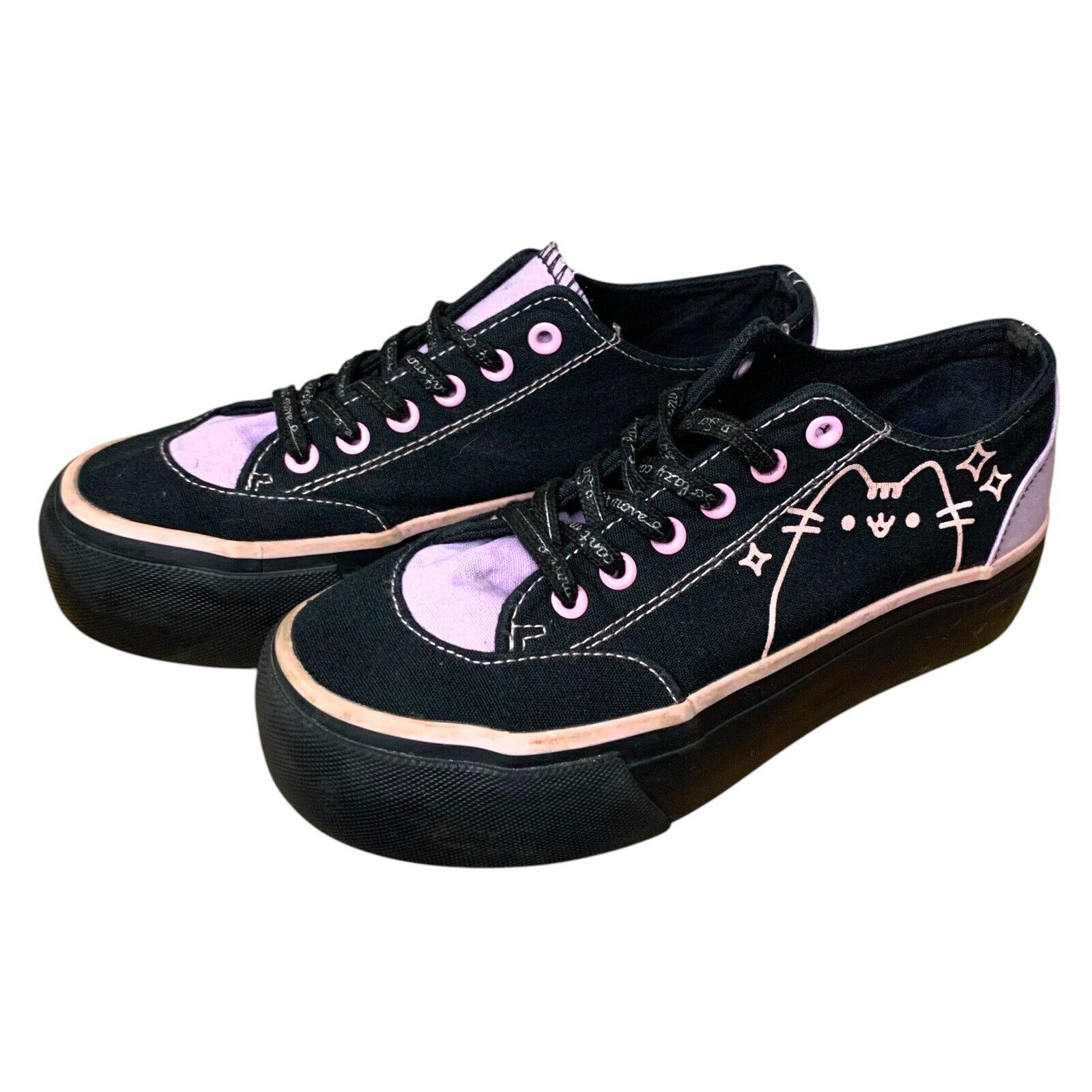 Pusheen Platform Canvas Shoes Trainers Sneakers Size 3 from EMP Flats by TheVoyageBird