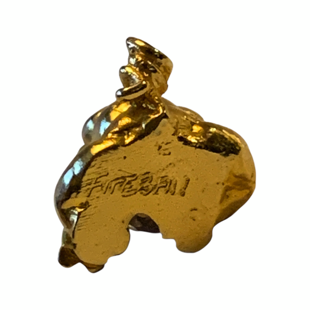 Rare Fireball Gold Solid Pewter Pig Figurine AB Crystal 1980s England Vintage Bossons by TheVoyageBird