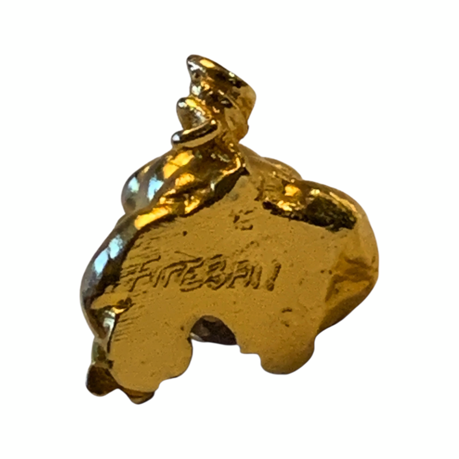 Rare Fireball Gold Solid Pewter Pig Figurine AB Crystal 1980s England Vintage Bossons by TheVoyageBird