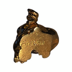 Rare Fireball Gold Solid Pewter Pig Figurine AB Crystal 1980s England Vintage Bossons by TheVoyageBird